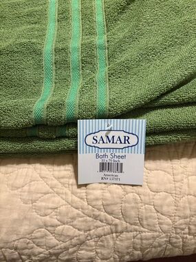 Green Bath Sheet - Plush Cotton Terry